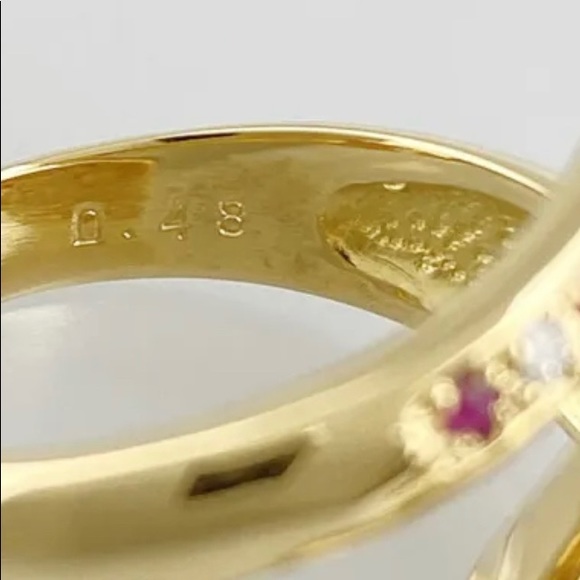 18K Ruby and Natural Diamond Serpenti Ring Authenticity Guaranteed - Picture 3 of 8